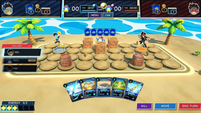 An Ace Penguins TCG match in progress